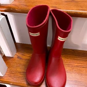 Gently used kids toddler size 12 Red Hunter rain boots
